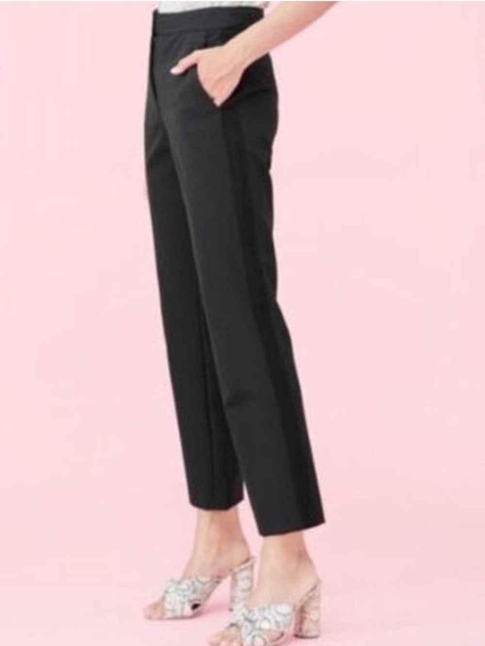 Rebecca Taylor Audra Crop Pant Black Sz 4